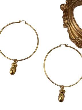 Schiaparelli Textured Teeth Large Hoop Earrings
